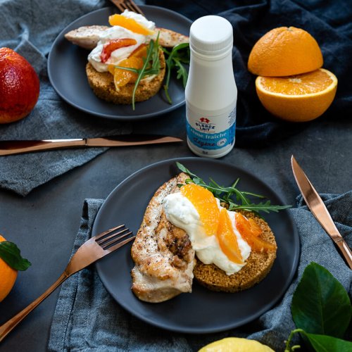 Kipfilets, chantilly met citroen & gekruid griesmeel